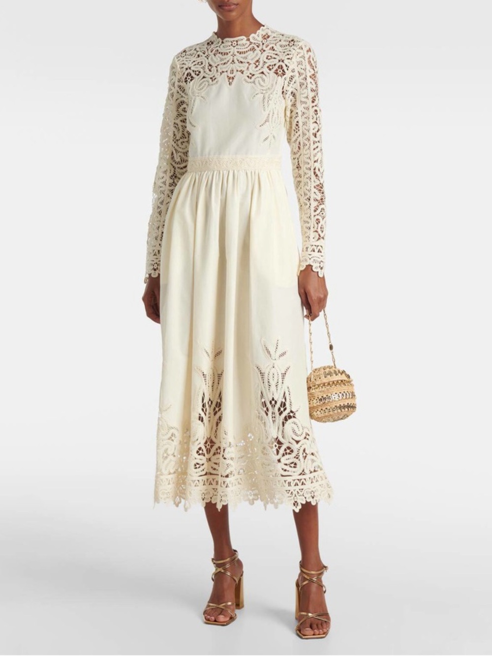 New Ulla Johnson Palermo Lace-Trimmed Cotton And Silk Dress SizeUS8 - Picture 5 of 15